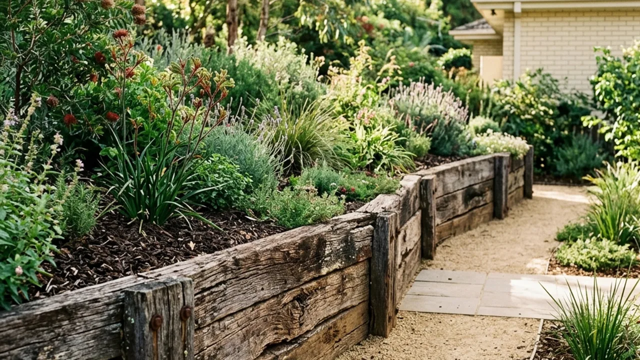 Illustrative retaining wall repairs & replacement supporting a raised garden